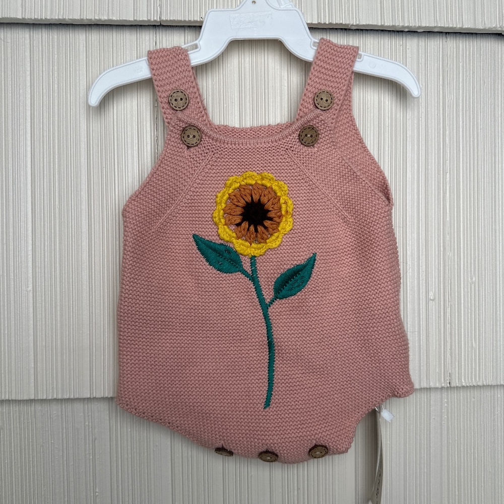 NWT Simple Kids Pink Knit Romper
